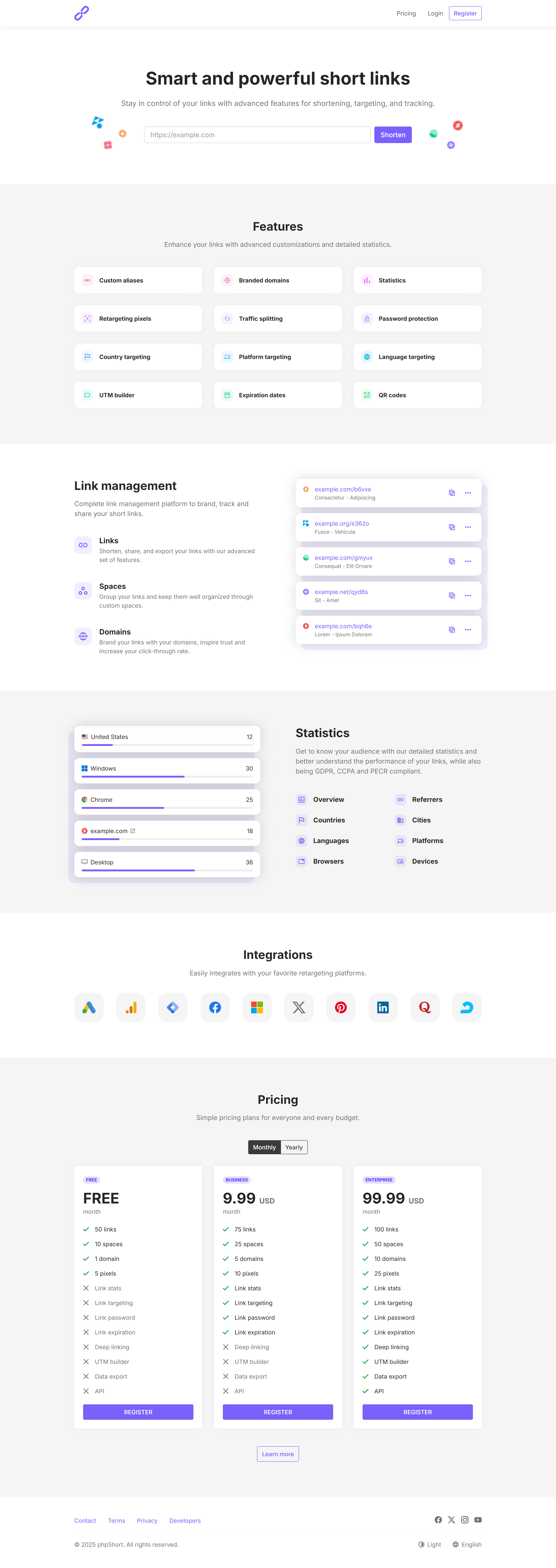 phpShort v48 URL网址缩短系统