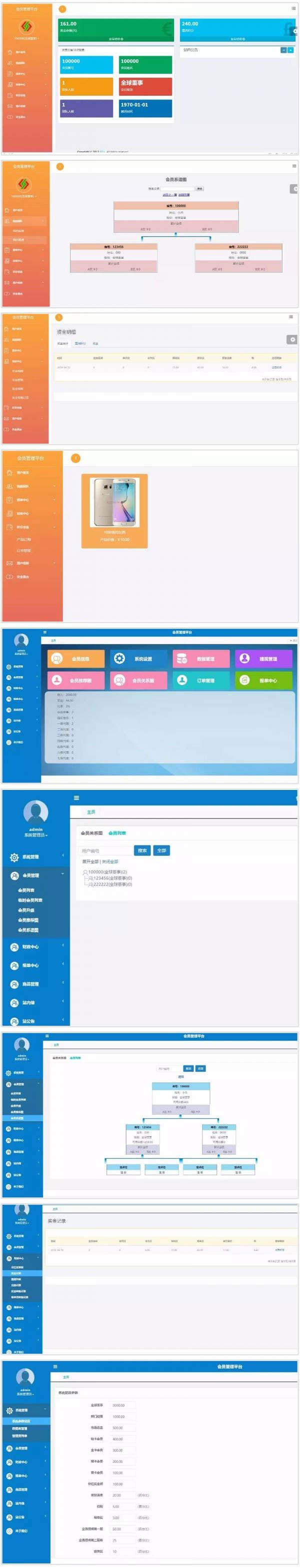 Thinkphp商品消费双轨量碰层碰无直推团队直销系统源码(图1) Thinkphp商品消费双轨量碰层碰无直推团队直销系统源码(图1)