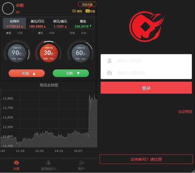 全新界面微交易系统微盘时间盘风控版源码内