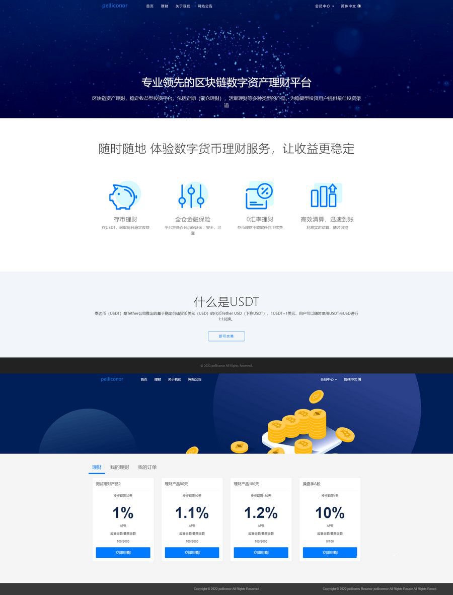 USDT理财虚拟锁仓货币投资理财定期活期