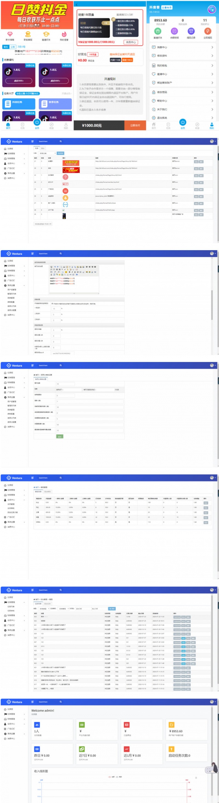 最新在运营的抖音快手点赞任务系统兼职源码+已对接短信+教程(图1)