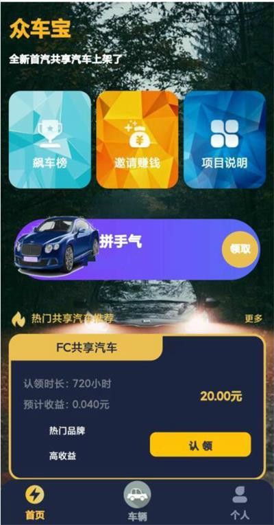 2020最新众车宝二开理财盘系统源码 完整运营版(图1)