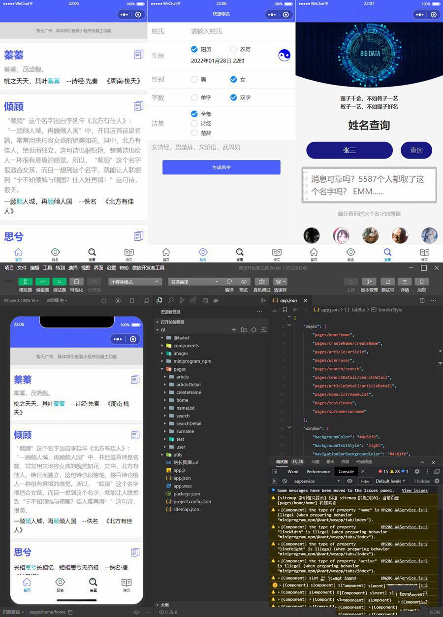 多功能起名查重工具微信小程序源码(图1)