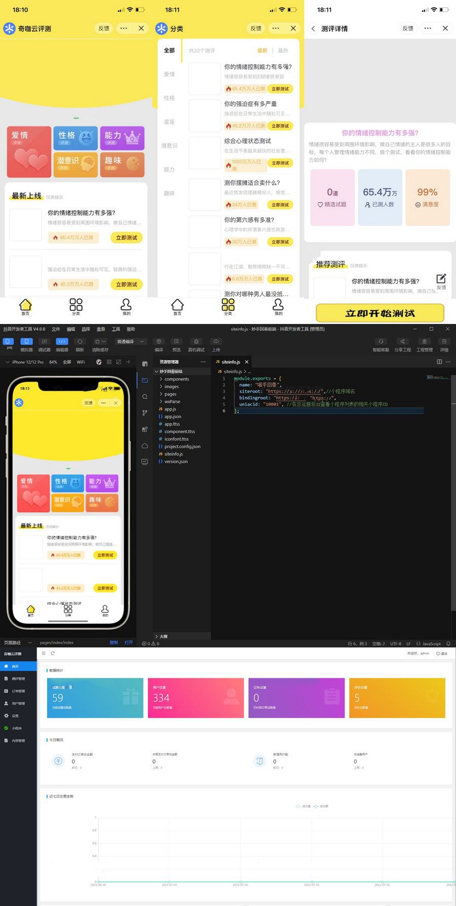 最新抖音娱乐测评小程序源码 Thinkphp后端 抖音引流小程序(图1)