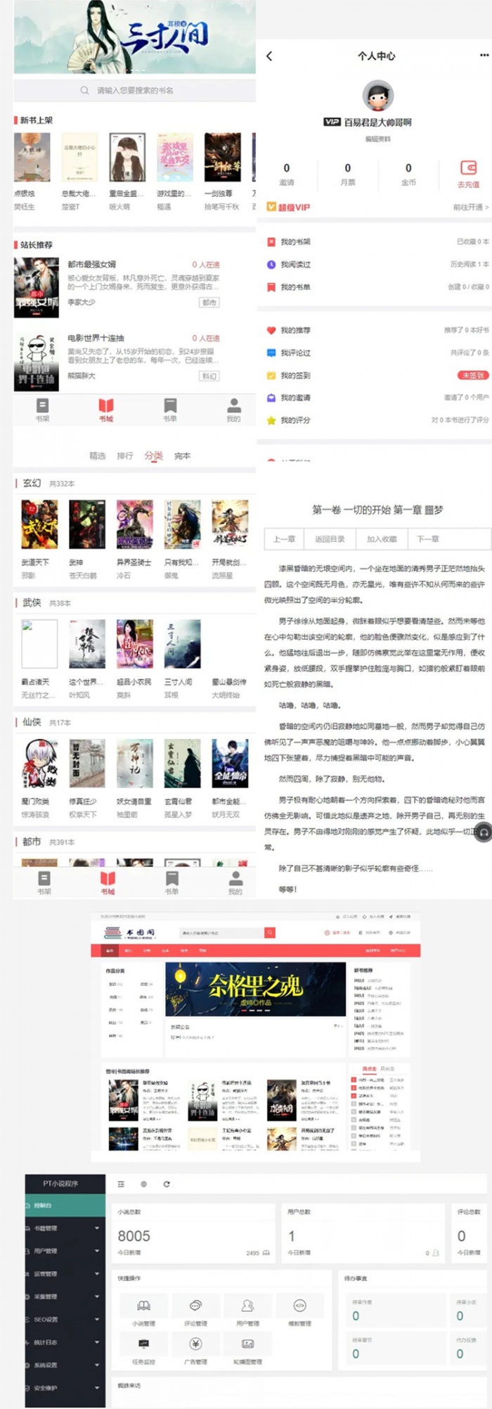 PTCMS最新小说站源码+带采集+带会员机制+收费机制