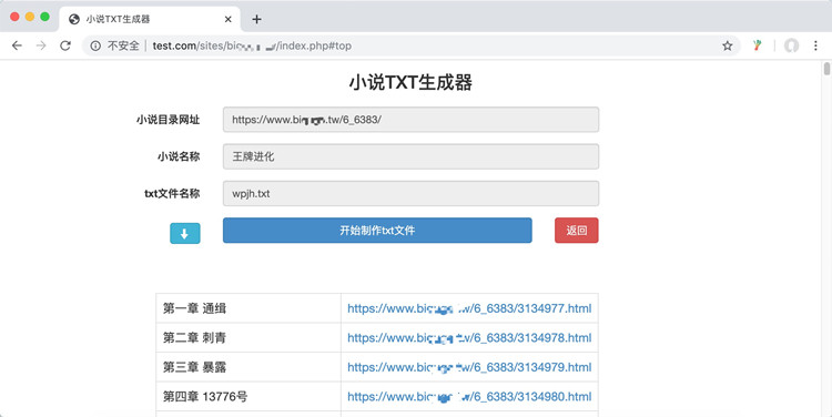 在线小说txt生成器源码(图1)