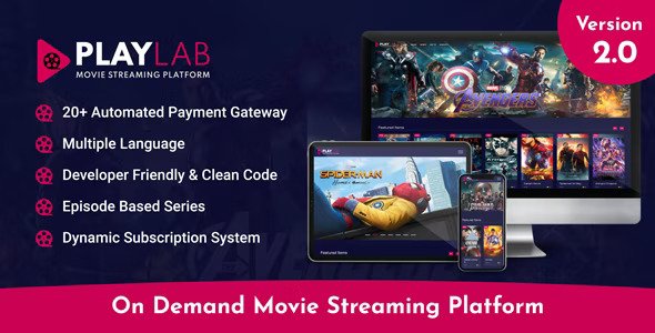 PlayLab 3.0 在线电影和视频流媒体平台(图1)