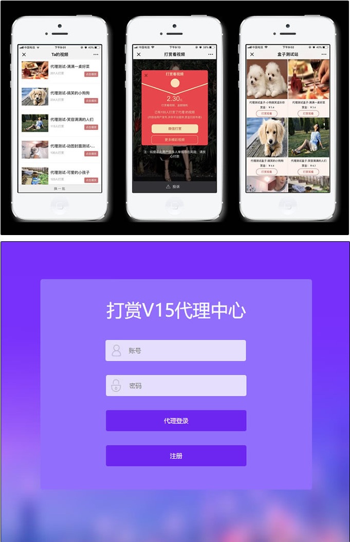 DS正版视频打赏系统V15+代理商功能+试看功能+多种免签支付接口+防封功能(图1) DS正版视频打赏系统V15+代理商功能+试看功能+多种免签支付接口+防封功能(图1)