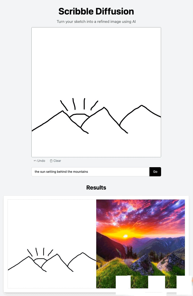 Scribble Diffusion开源涂鸦 AI绘画草图变成精致图像源码(图1) Scribble Diffusion开源涂鸦 AI绘画草图变成精致图像源码(图1)
