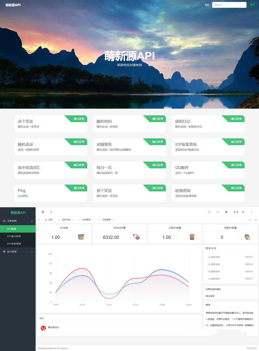 萌新源API管理系统源码 基于layui和pear-Admin-layui框架开发(图1) 萌新源API管理系统源码 基于layui和pear-Admin-layui框架开发(图1)