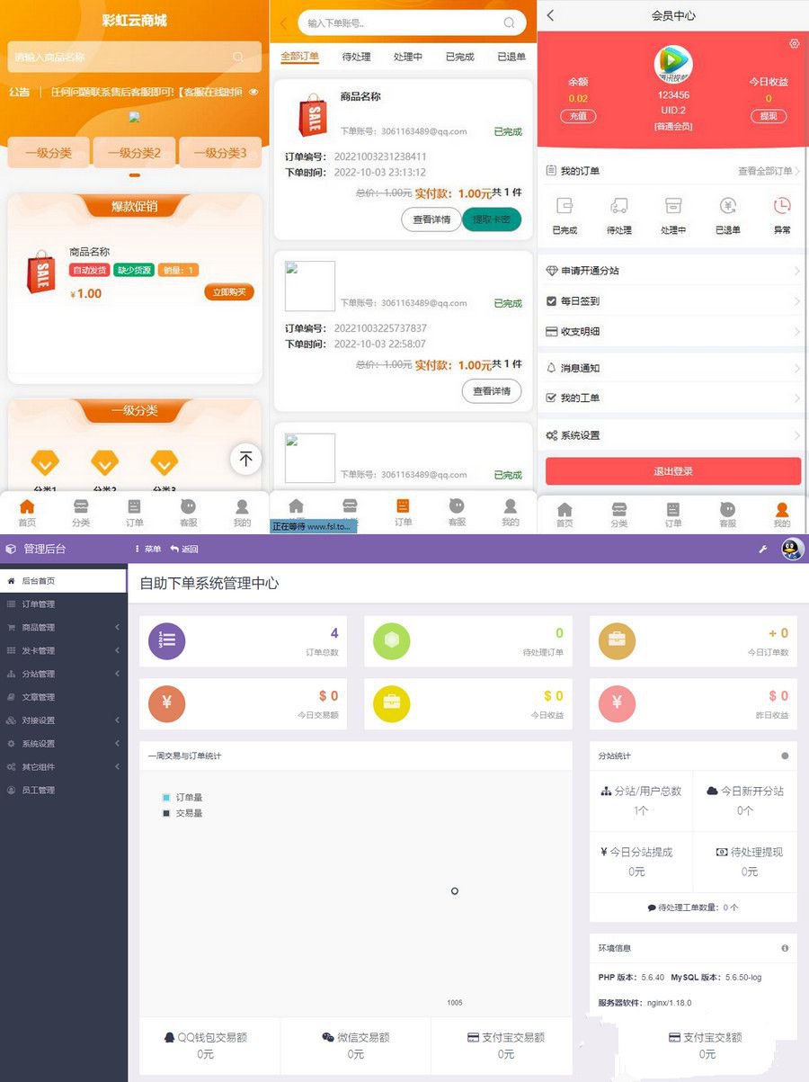 彩虹代刷网免授权+精美WAP端源码(图1)