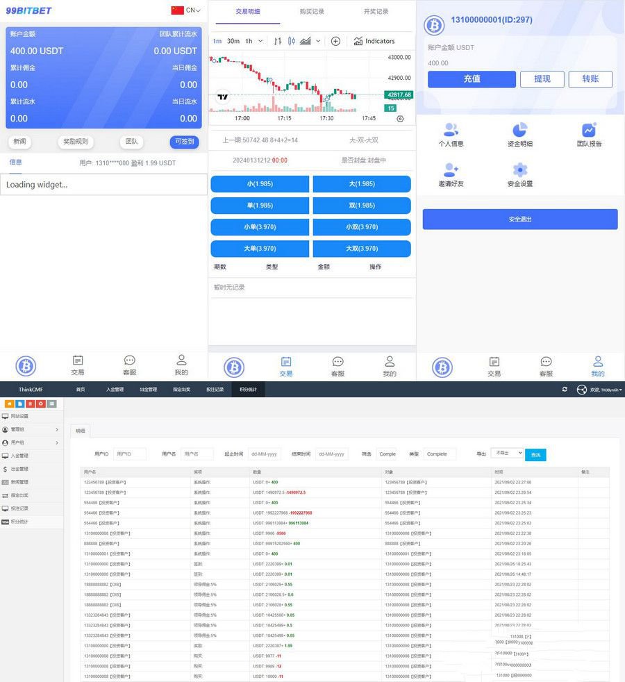 开源版海外竞猜平台/海外双语言竞猜系统/USDT充值+K线有效(图1)