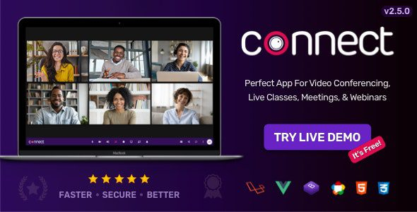 Connect 2.5.0网络视频会议、在线会议、直播平台和网课平台、白板、在线聊天即时通讯