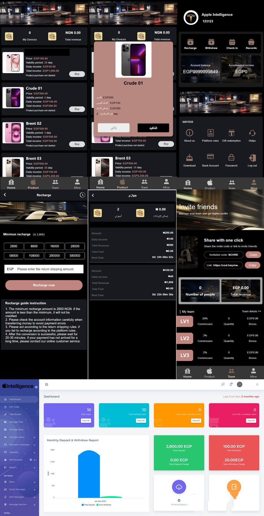 海外新版本开发高端Apple科技汽车共享投资理财系统源码