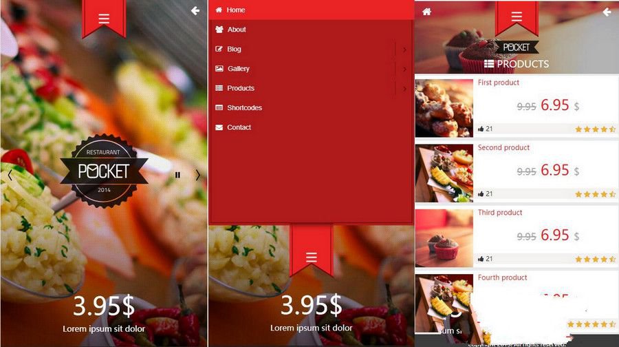 2023最新微官网美食订餐HTML5触屏响应式手机Wap模板源码