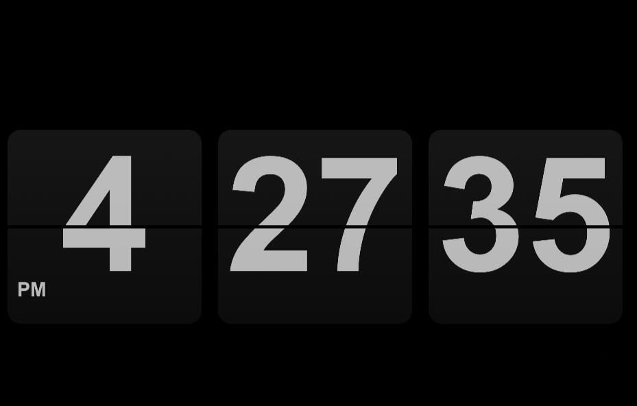 倒计时单页翻页时钟HTML源码，黑色翻页时钟HTML源码