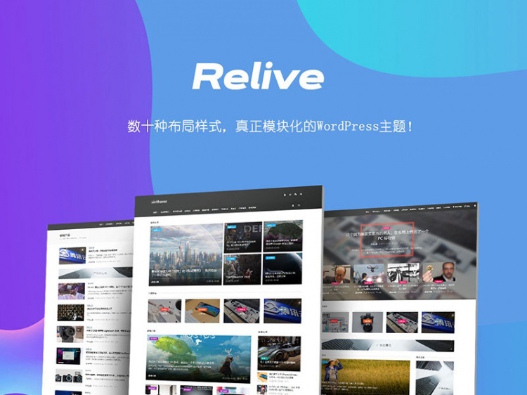 WordPress自适应Relive 3.1自媒体博客主题模板(图1)
