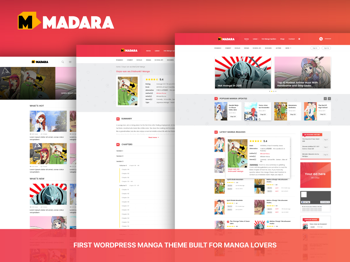 响应式WordPress漫画小说主题模板 Madara 2.2.2.1主题(图1)