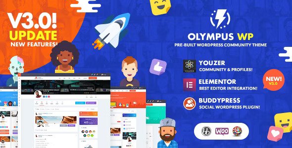 Olympus v4.6 – WordPress社交网络主题(图1)