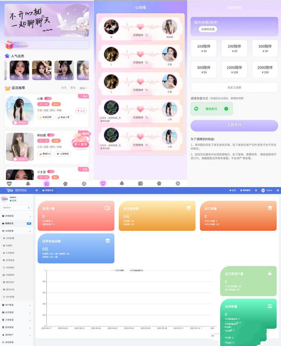 最新陪玩陪聊系统网站源码 娱乐交友系统公众号版+搭建教程