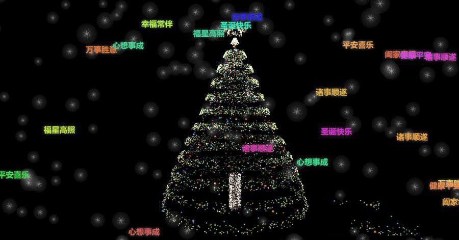 抖音大火粒子特效圣诞祝福HTML源码带A