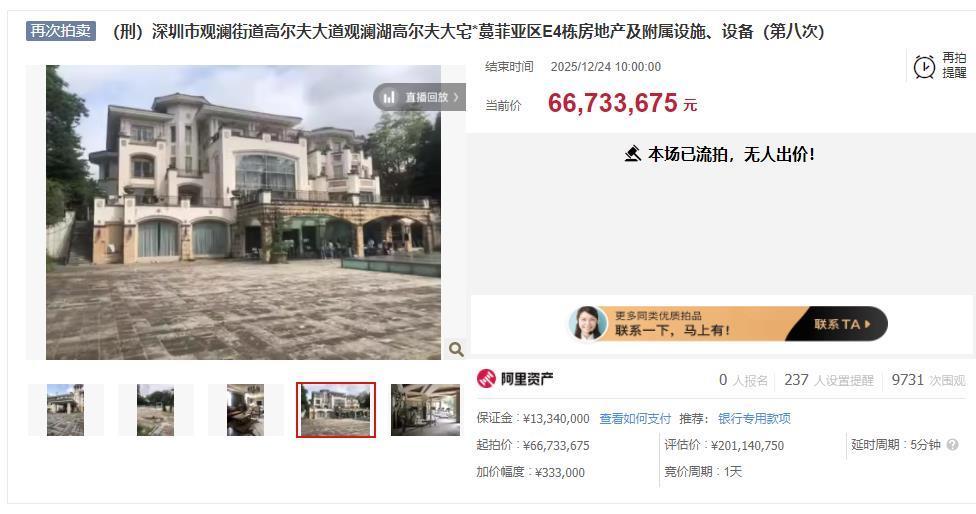 估值2亿元别墅6673万元起拍没人要，该别墅系“中科创系”案件涉案资产(图3)