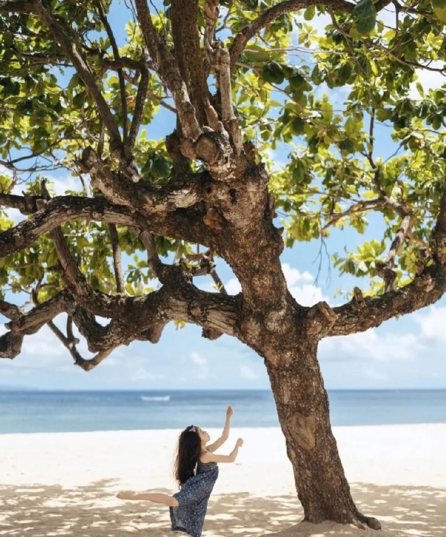杜若溪严屹宽带娃游印尼，女儿蹦跳抢镜超治愈，接地气全家福圈粉(图1)