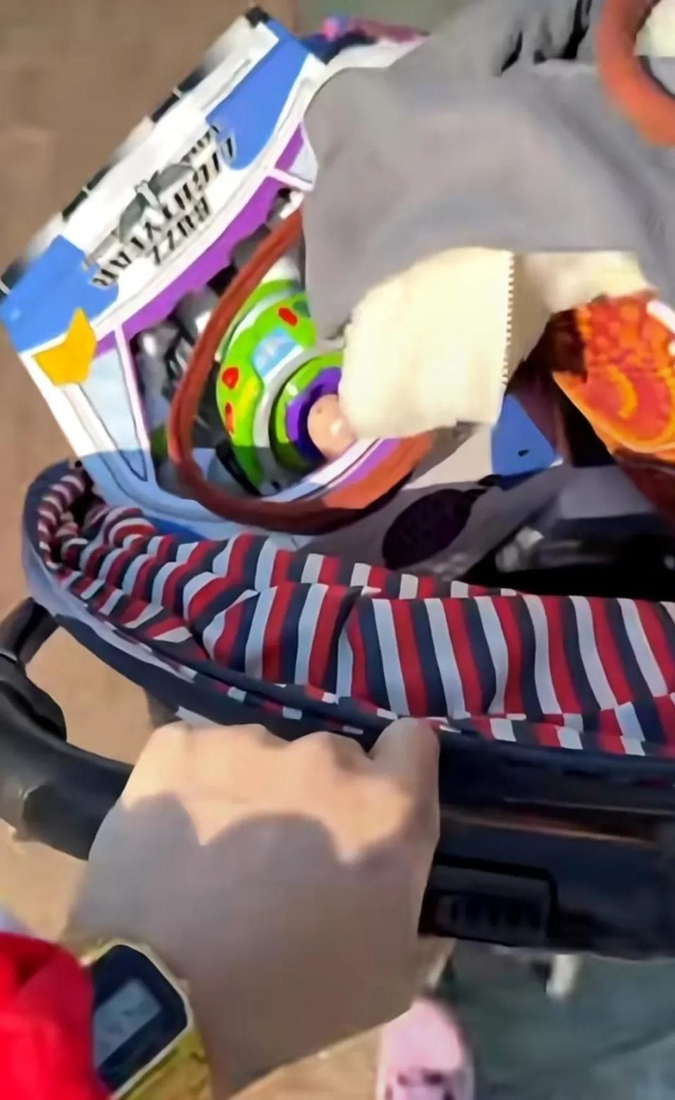 张柏芝带小儿子去迪士尼玩，穿搭时尚，感叹小朋友长大了抱不动了(图2)