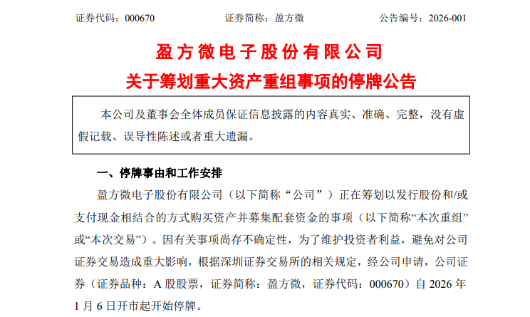 000670，筹划重大资产重组、停牌(图1)