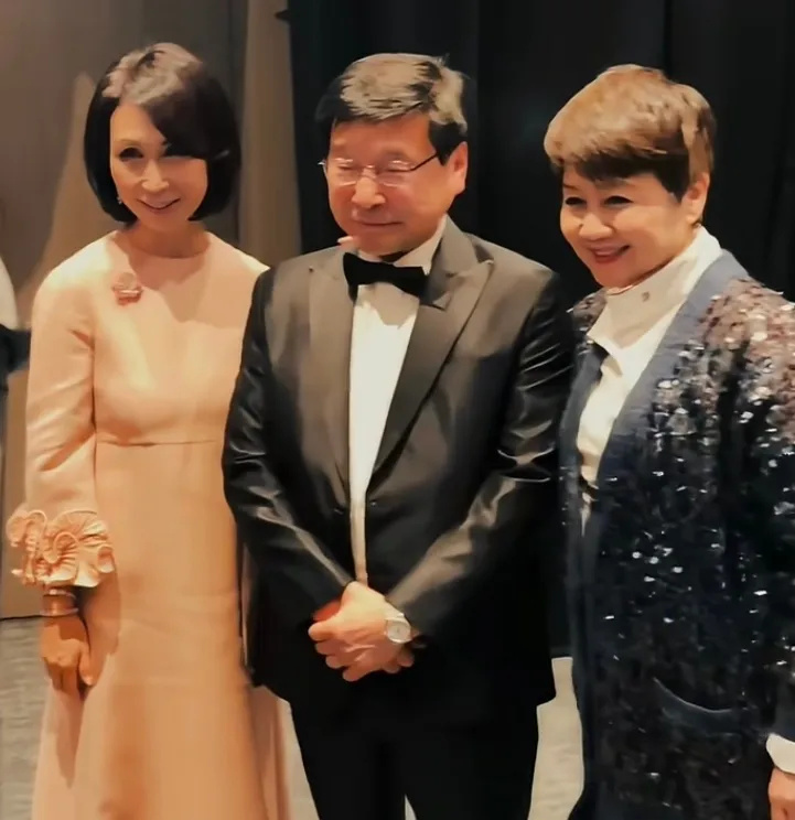 梁安琪何超凤同框差距明显，年龄同样60多岁，前者气血足后者干瘪(图4)