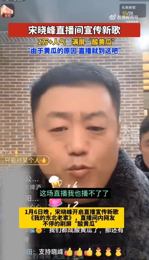 闫学晶“酸黄瓜”言论引争议，宋晓峰直播间被刷屏中断直播(图2)