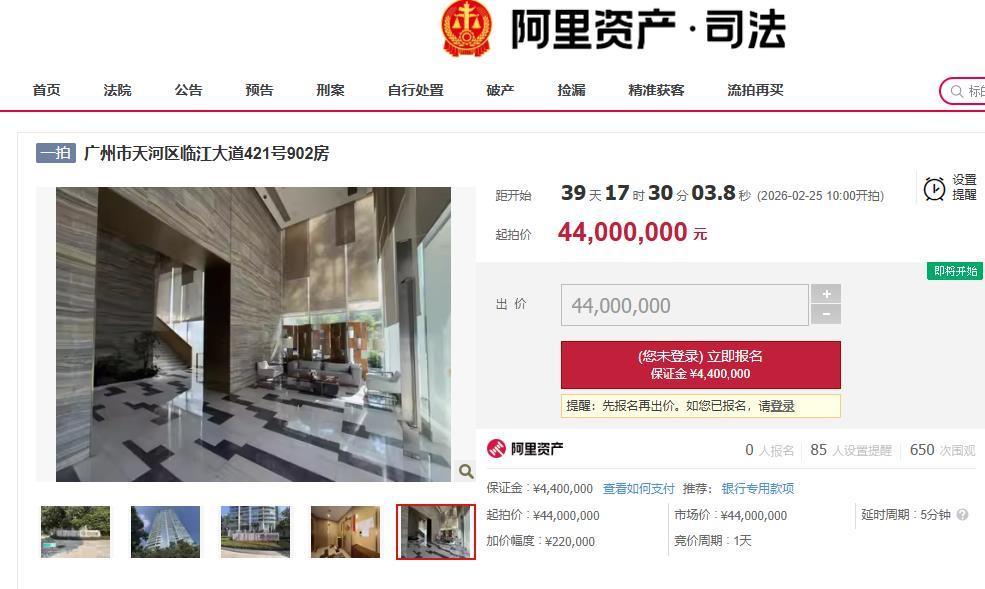 许家印侄子豪宅4400万起拍，所在小区挂