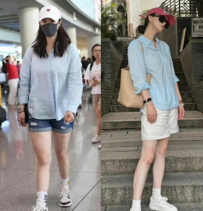 蒋欣拍戏路透认不出，皮肉松垮身材臃肿，穿蓝棉鞋四边齐好老气(图11)