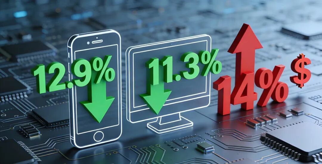 史上最惨！IDC预警：2026手机销量将跌12.9%、PC跌11.3%，均价涨14%！(图1)