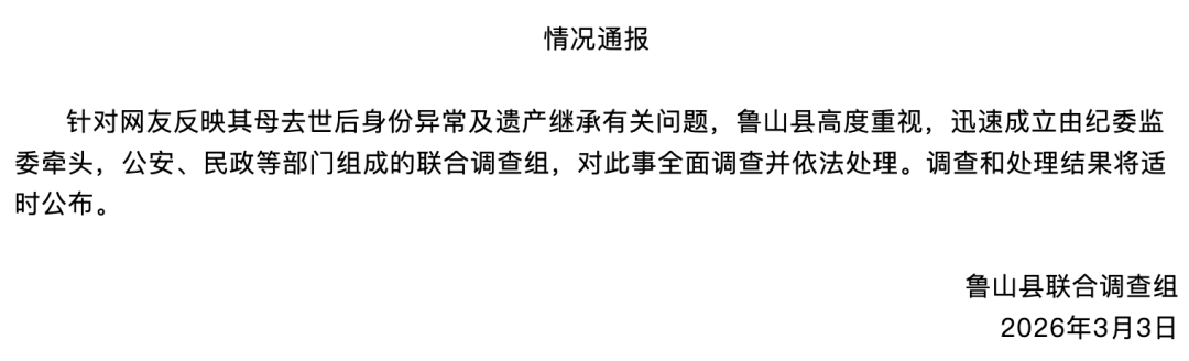 网友称母亲去世后“被结婚”，当地通报